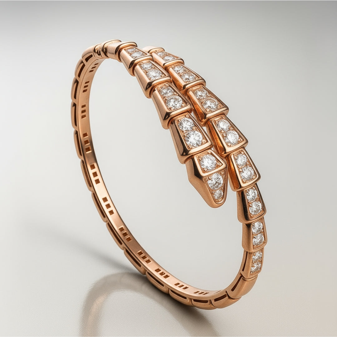 Serpent Bracelet in Three Tones