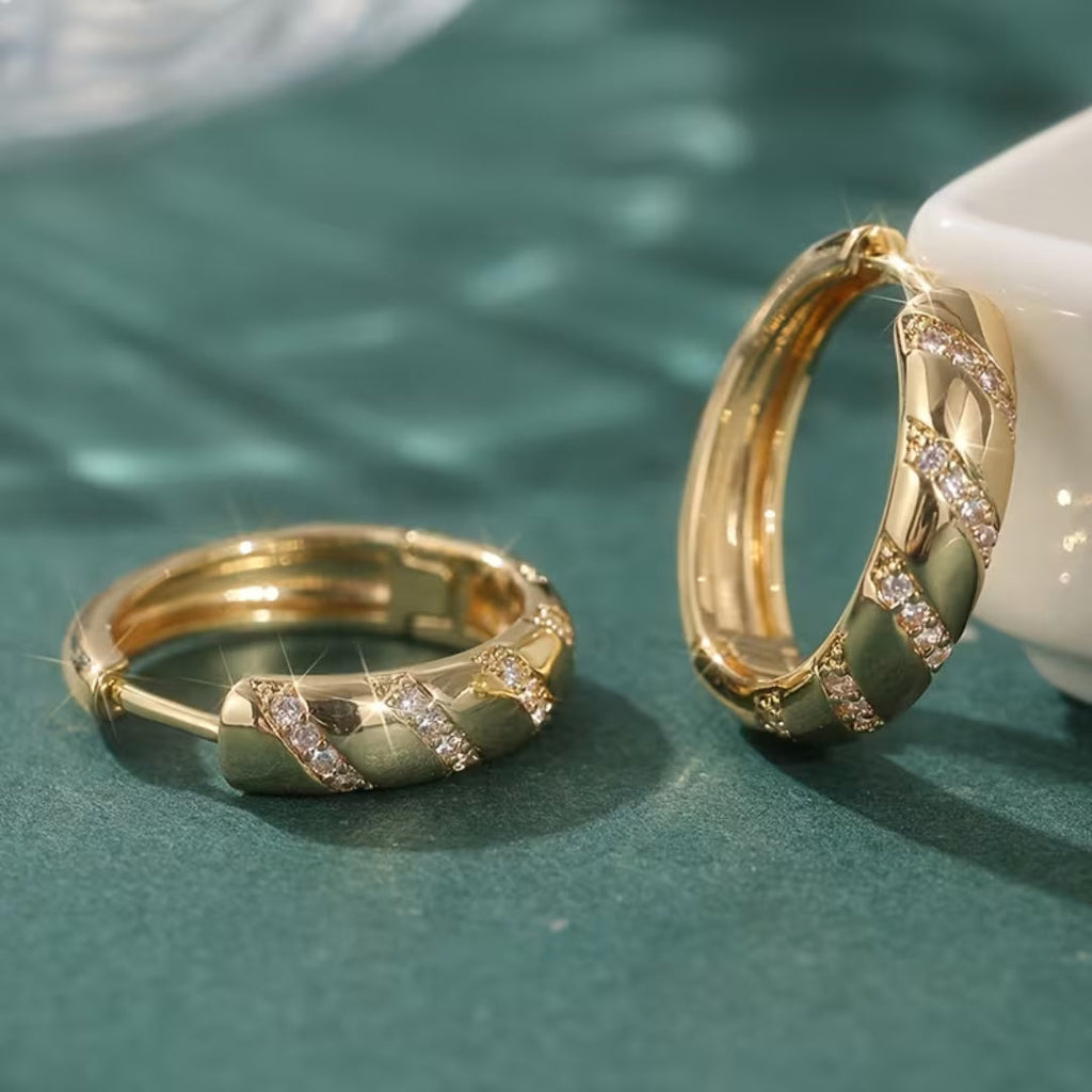 Twisted Bright Gold-Tone Hoop Earrings