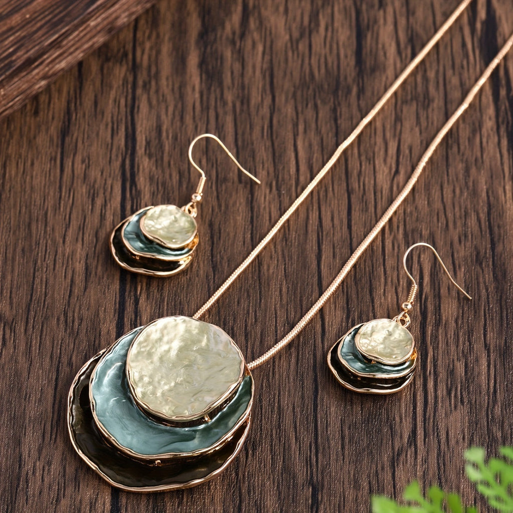 Bohemian drielaagse emaille sieradenset