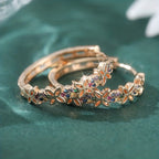 Bohemian Multicolour Zirconia Floral Butterfly Earrings