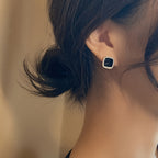 Square Rhinestone Stud Earrings