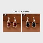 Round and Oval-Cut Stone Drop Earrings