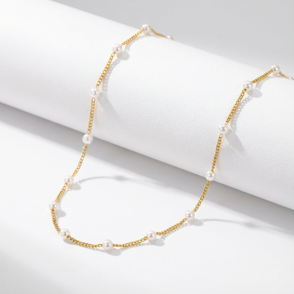 Sierlijke ketting met mini-parels