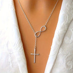 Simple Infinity Cross Short Necklace
