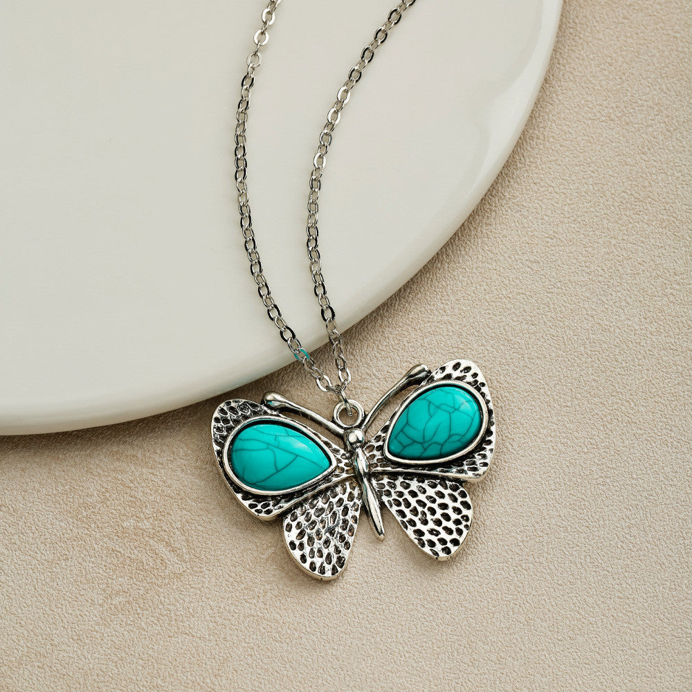 Vintage Bohemian Turquoise Pendant Necklace in Five Shapes
