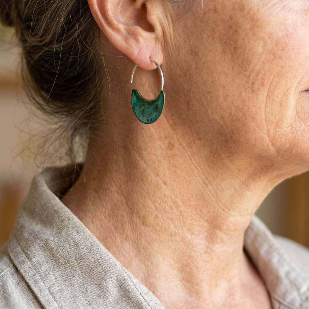 Vintage-Style Worn Turquoise Earrings