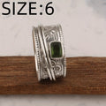 Vintage-Style Bohemian Wide Band Zirconia Silver-Plated Ring