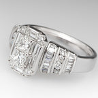 Silver-Plated Bridal-Style Square Zirconia Ring