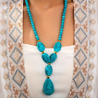 Bohemian Geometric Turquoise Beaded Necklace