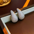 Vintage Water Drop Zirconia Stud Earrings