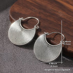Bohemian Spiral Oxidised Disc Silver-Plated Earrings