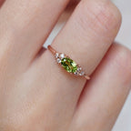 Bohemian Oval Zirconia Rose Gold-Plated Ring