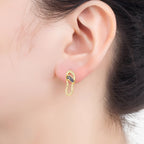 Zircon Earrings in Deep Blue
