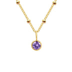 Fijne geboortesteenketting met kralenketting