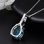 Sterling Silver Blue Water Drop Pendant Necklace