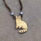 Vintage Cat and Star Pendant Necklace