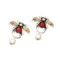 Vintage-Style Bee Drop Earrings