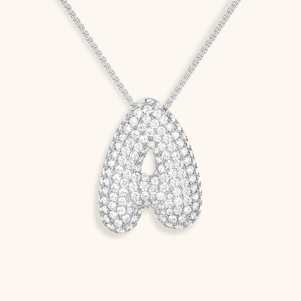 Pavé Bubble Initial Necklace