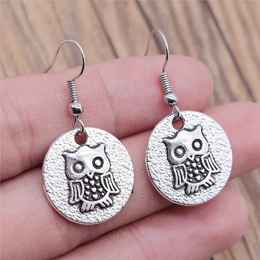 Vintage Bohemian Owl Dangle Earrings in Ten Styles