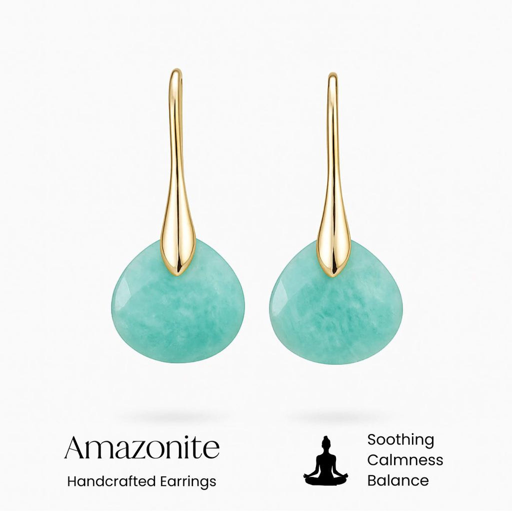 Gold-Tone Amazonite Drop Earrings