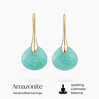 Gold-Tone Amazonite Drop Earrings