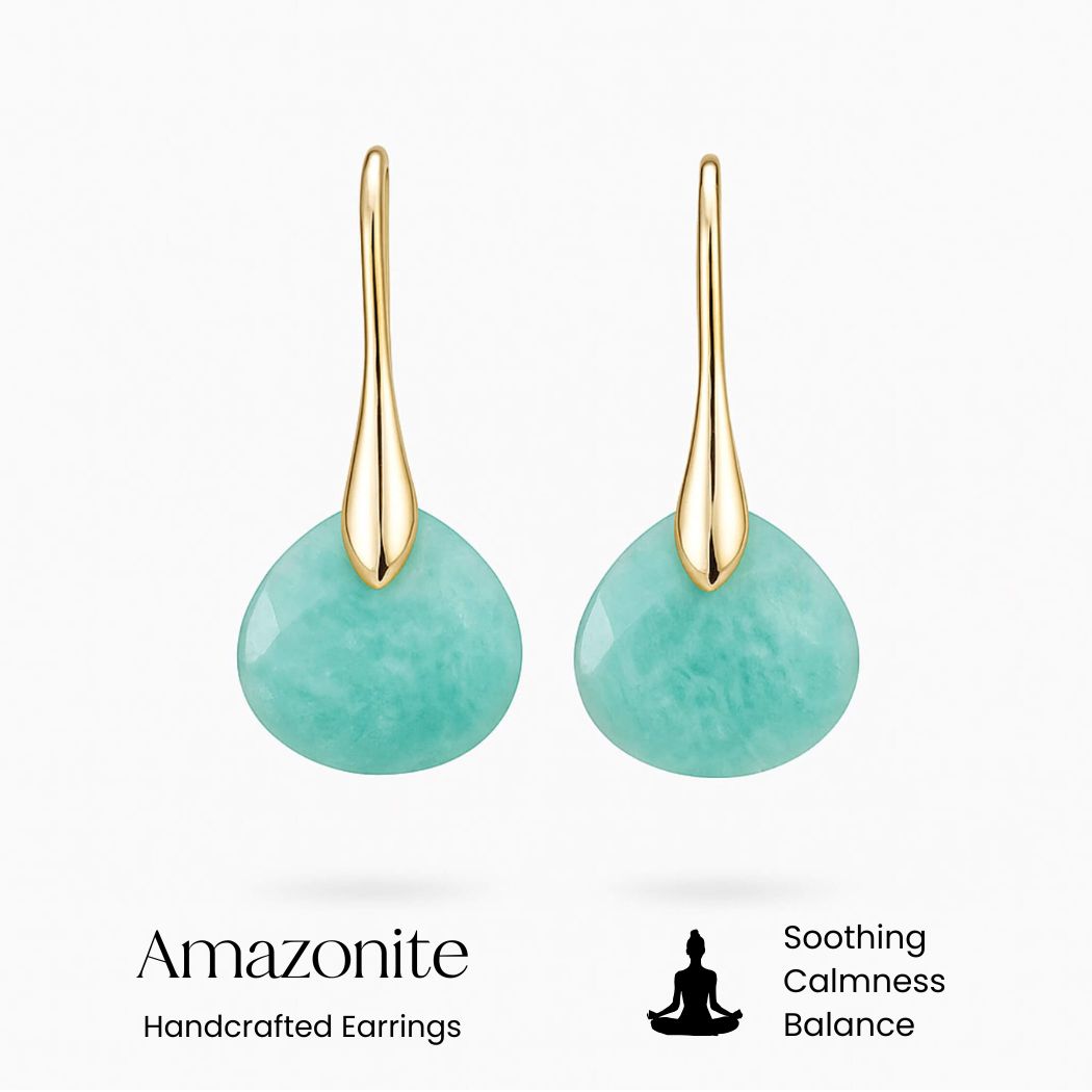 Gold-Tone Amazonite Drop Earrings