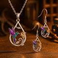 Hummingbird Necklace and Earrings Set