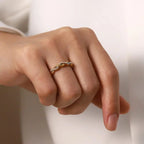 Dainty Twisted Pearl Stacking Ring