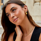 Gold-Tone Teardrop Stud Earrings