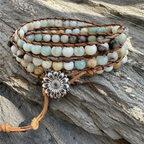 Amazonite Wrap Bracelet in Sea-Green Tones