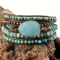 Amazonite Wrap Bracelet with Green-Blue Stones