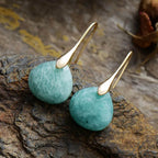 Gold-Tone Amazonite Drop Earrings