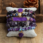 Amethyst Bracelet Set in Violet Tones
