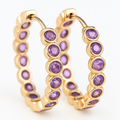 Amethyst Dot Hoop Earrings
