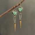 Ancient-Inspired Turquoise-Look Drop Earrings