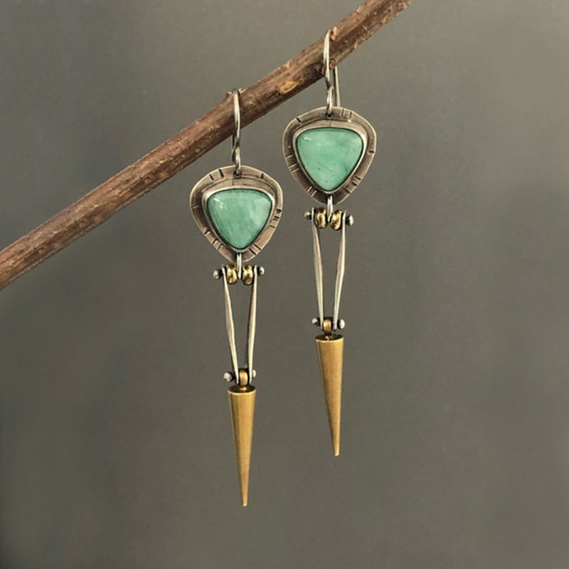 Ancient-Inspired Turquoise-Look Drop Earrings