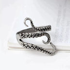 Adjustable Octopus Tentacle Wrap Ring in Silver Tone