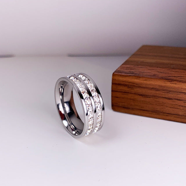 Ring with Double Zirconia Inlay