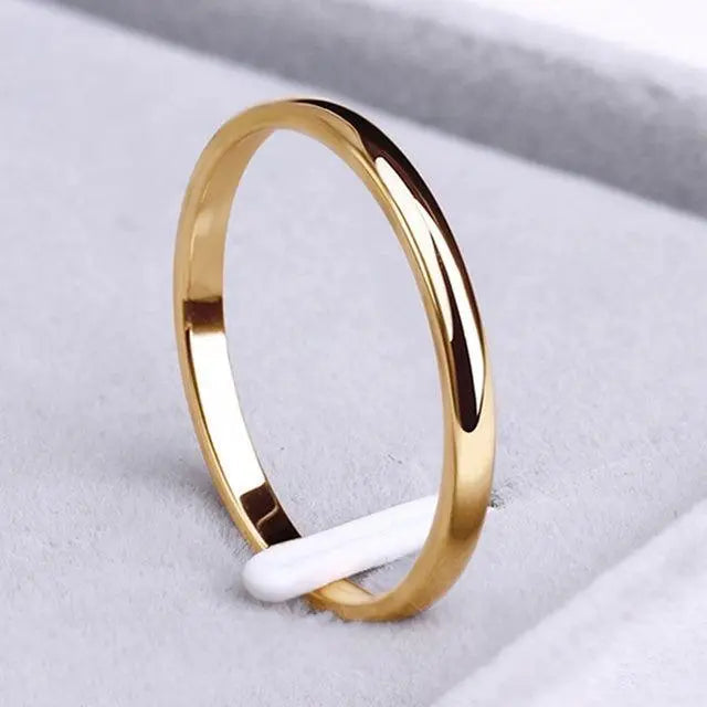 Simple Band Ring in Three Metal Tones