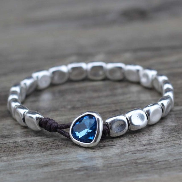 Armband met kristalsteen van sterling zilver