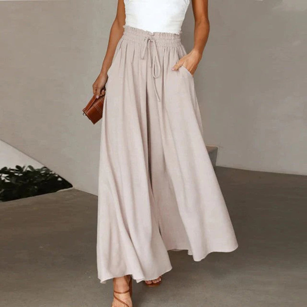 A-Line Maxi Skirt with a Drawstring Waist
