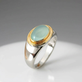 Sterling Silver Aquamarine-Look Spinner Ring