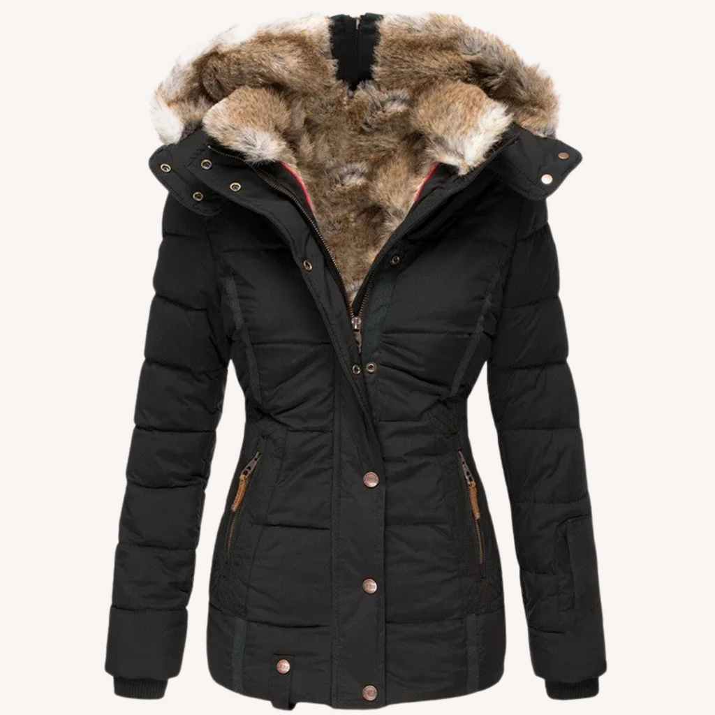 Hooded Winter Parka with Lined Interior and Zip Front