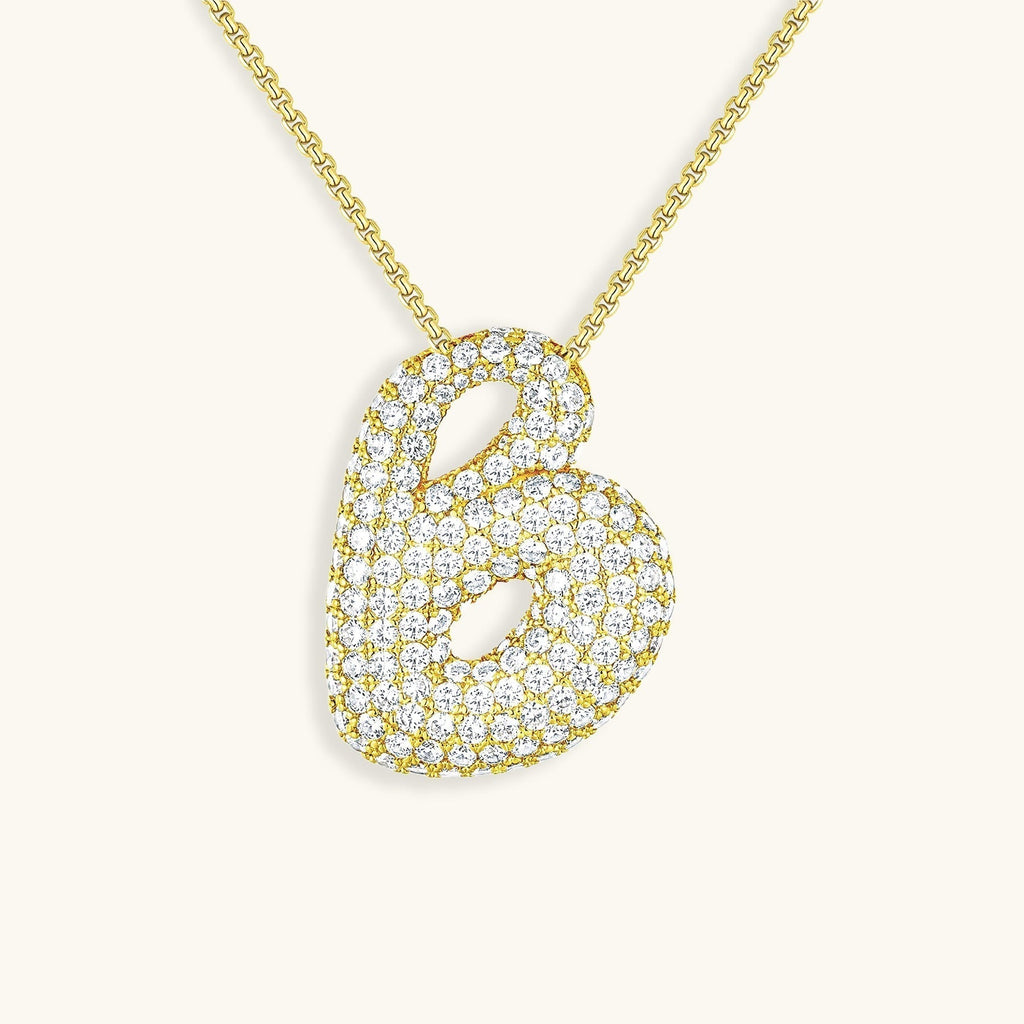Pavé Bubble Initial Necklace