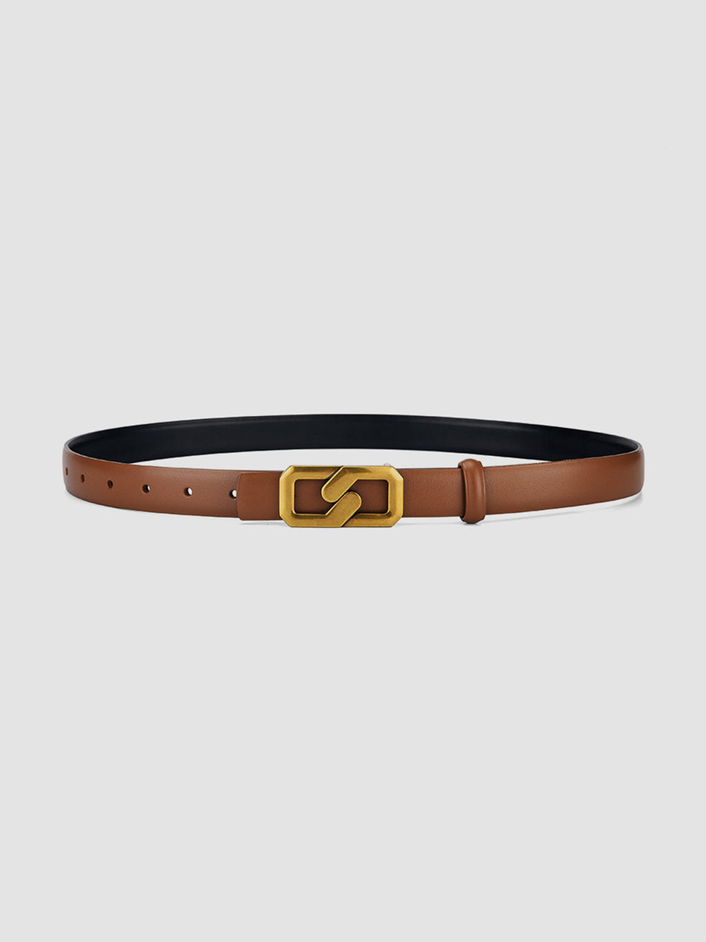 Geometric Buckle Belt in Faux Leather
