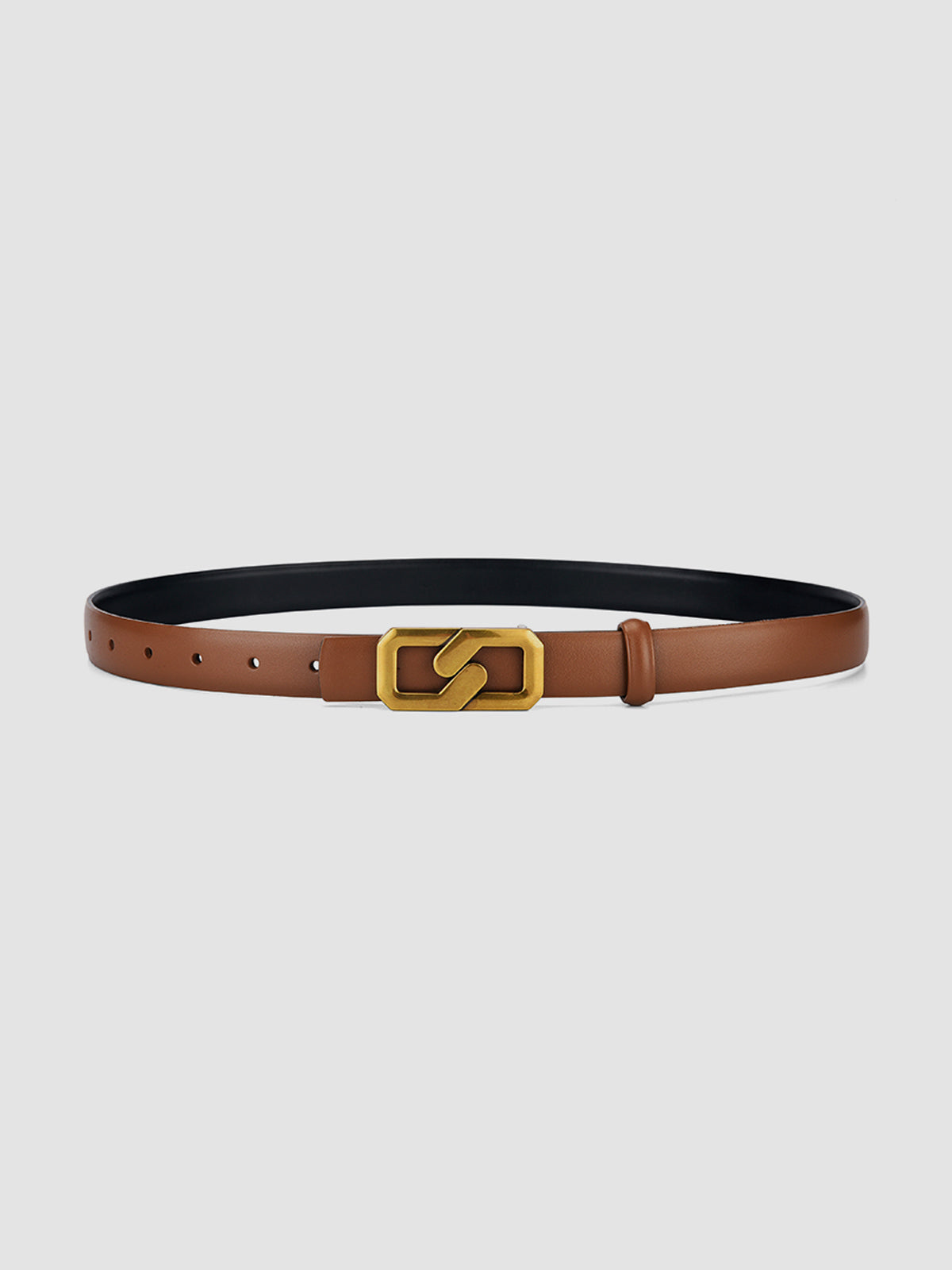 Geometric Buckle Belt in Faux Leather