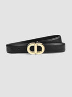 Round-Buckle Belt in Faux Leather