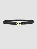 Round-Buckle Belt in Faux Leather