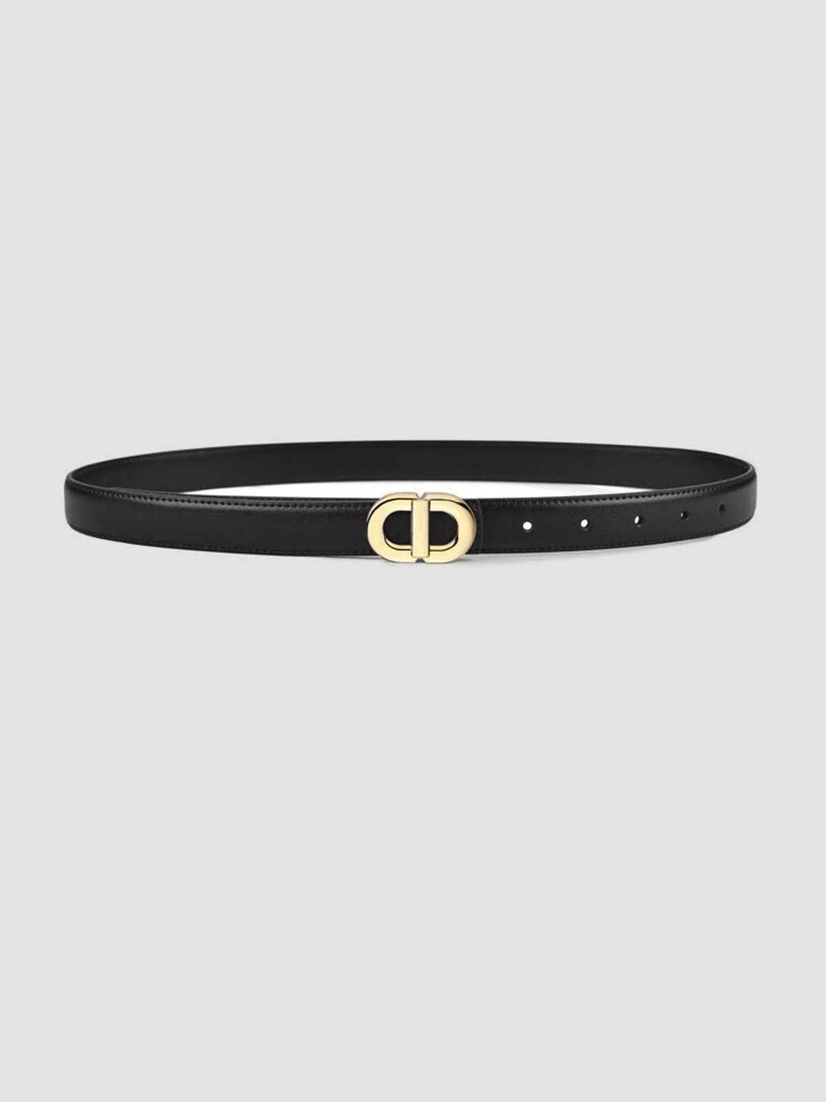 Round-Buckle Belt in Faux Leather