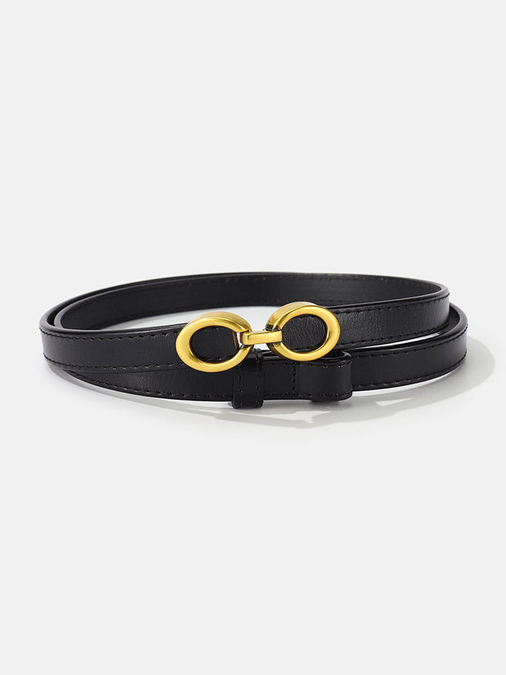 Faux Leather Belt with Linked Buckle